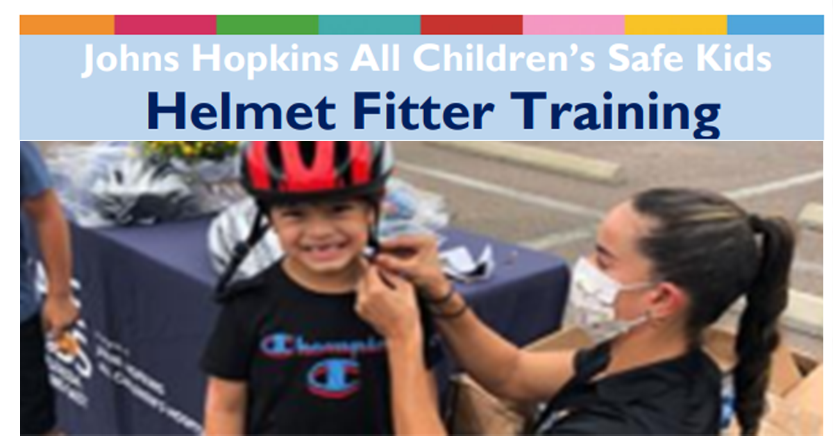 Picture of kid getting a helmet fit